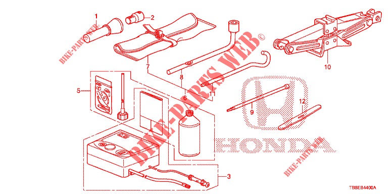 TOOLS/JACK  for Honda CIVIC TOURER 1.8 EX 5 Doors 6 speed manual 2016