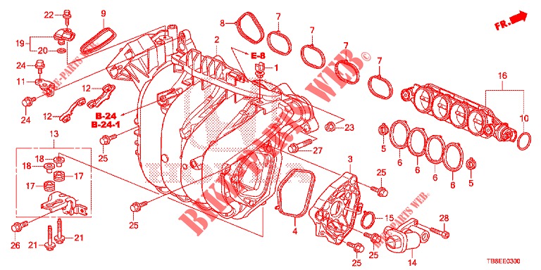 CARBURETOR INSULATOR/ INTAKE MANIFOLD  for Honda CIVIC TOURER 1.8 EXGT 5 Doors 6 speed manual 2016