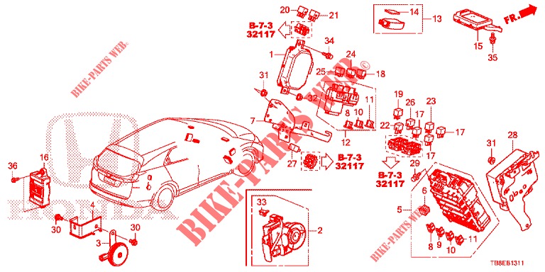 CONTROL UNIT (CABINE) (1) (RH) for Honda CIVIC TOURER 1.8 EXGT 5 Doors 6 speed manual 2016
