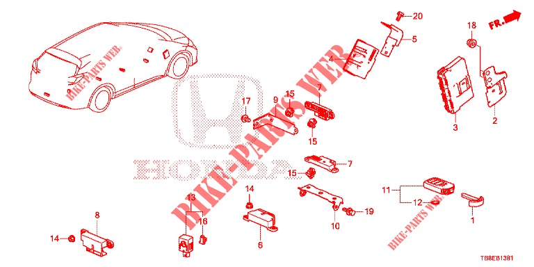 INTELLIGENT DEVICE (RH) for Honda CIVIC TOURER 1.8 EXGT 5 Doors 6 speed manual 2016
