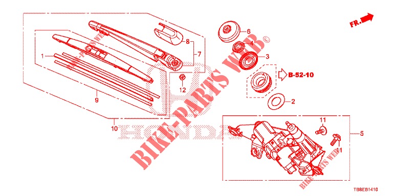 REAR WINDSHIELD WIPER  for Honda CIVIC TOURER 1.8 EXGT 5 Doors 6 speed manual 2016