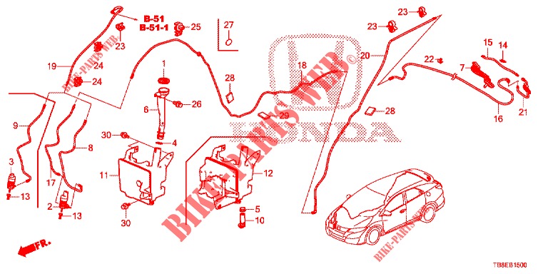 FRONT WINDSHIELD WASHER (2D)  for Honda CIVIC TOURER 1.8 SE 5 Doors 6 speed manual 2016