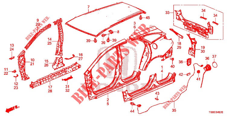 OUTER PANELS/REAR PANEL  for Honda CIVIC TOURER 1.8 SE 5 Doors 6 speed manual 2016