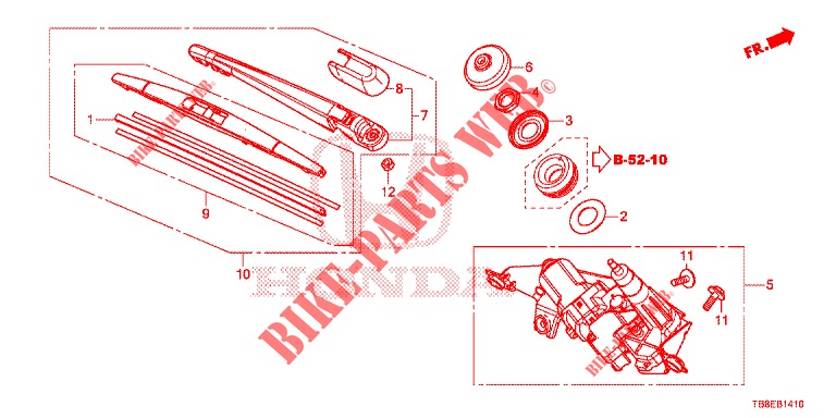 REAR WINDSHIELD WIPER  for Honda CIVIC TOURER 1.8 SE 5 Doors 6 speed manual 2016