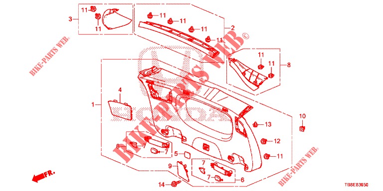TAILGATE LINING/ REAR PANEL LINING (2D)  for Honda CIVIC TOURER 1.8 SE 5 Doors 6 speed manual 2016