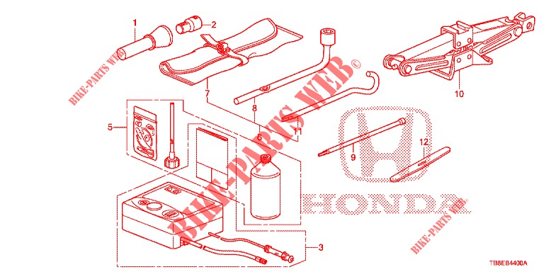 TOOLS/JACK  for Honda CIVIC TOURER 1.8 SE 5 Doors 6 speed manual 2016