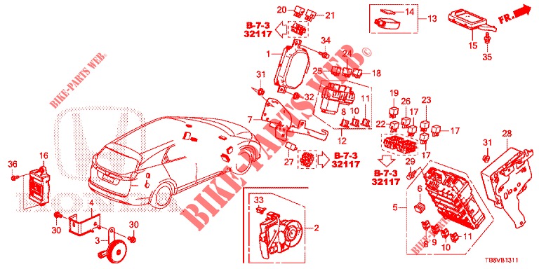 CONTROL UNIT (CABINE) (1) (RH) for Honda CIVIC TOURER 1.8 EX 5 Doors 6 speed manual 2017