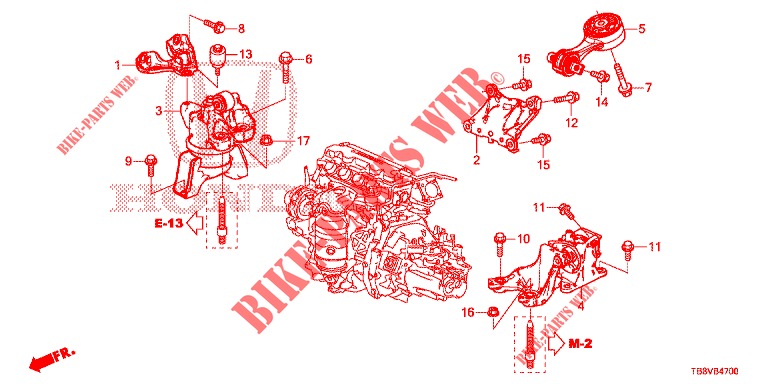 ENGINE MOUNTS (MT) for Honda CIVIC TOURER 1.8 EX 5 Doors 6 speed manual 2017