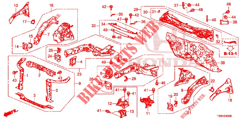 FRONT BULKHEAD/DASHBOARD  for Honda CIVIC TOURER 1.8 EX 5 Doors 6 speed manual 2017
