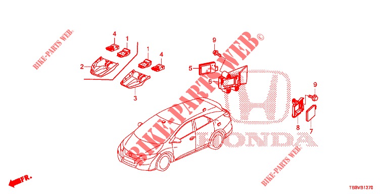 RADAR  for Honda CIVIC TOURER 1.8 EX 5 Doors 6 speed manual 2017