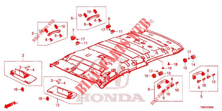 ROOF LINING  for Honda CIVIC TOURER 1.8 EX 5 Doors 6 speed manual 2017