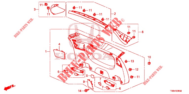 TAILGATE LINING/ REAR PANEL LINING (2D)  for Honda CIVIC TOURER 1.8 EX 5 Doors 6 speed manual 2017