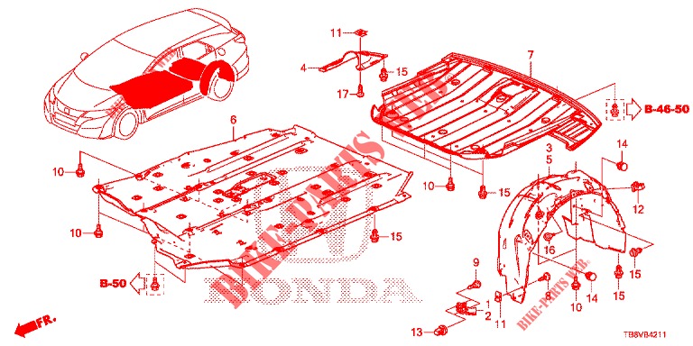 UNDER COVER  for Honda CIVIC TOURER 1.8 EX 5 Doors 6 speed manual 2017