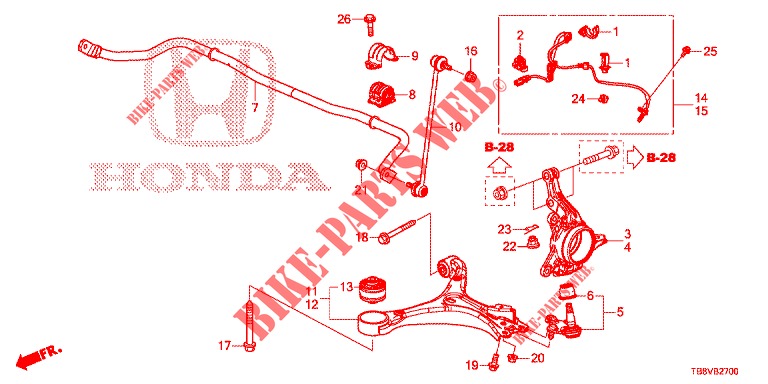 FRONT KNUCKLE  for Honda CIVIC TOURER 1.8 SE 5 Doors 6 speed manual 2017
