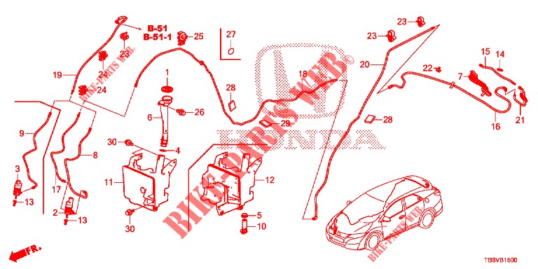 FRONT WINDSHIELD WASHER (2D)  for Honda CIVIC TOURER 1.8 SE 5 Doors 6 speed manual 2017