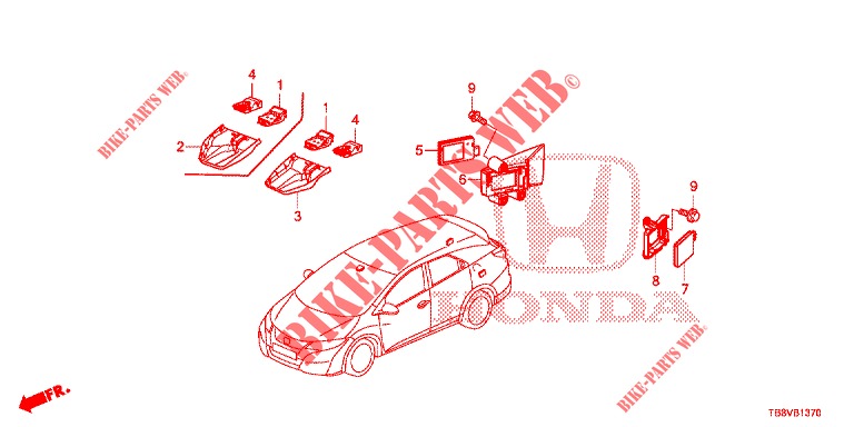 RADAR  for Honda CIVIC TOURER 1.8 SE 5 Doors 6 speed manual 2017