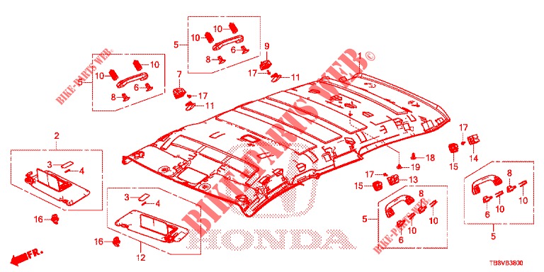 ROOF LINING  for Honda CIVIC TOURER 1.8 SE 5 Doors 6 speed manual 2017
