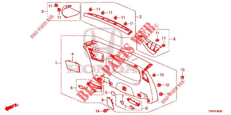 TAILGATE LINING/ REAR PANEL LINING (2D)  for Honda CIVIC TOURER 1.8 SE 5 Doors 6 speed manual 2017