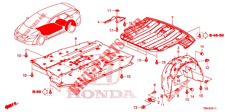 UNDER COVER  for Honda CIVIC TOURER 1.8 SE 5 Doors 6 speed manual 2017