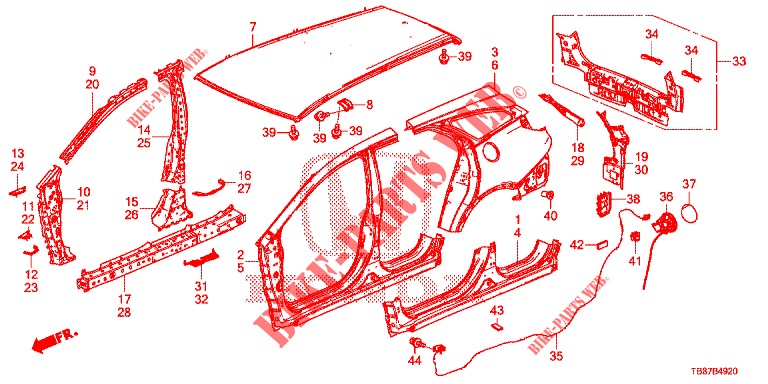 OUTER PANELS/REAR PANEL  for Honda CIVIC TOURER DIESEL 1.6 ES 5 Doors 6 speed manual 2014