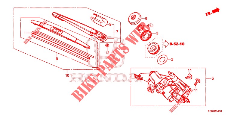 REAR WINDSHIELD WIPER  for Honda CIVIC TOURER DIESEL 1.6 ES 5 Doors 6 speed manual 2014