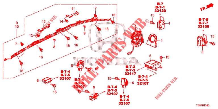 SRS UNIT (RH)  for Honda CIVIC TOURER DIESEL 1.6 ES 5 Doors 6 speed manual 2014