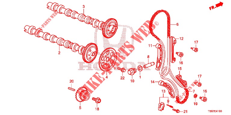 CAMSHAFT/CAM CHAIN (DIESEL) for Honda CIVIC TOURER DIESEL 1.6 EXGT 5 Doors 6 speed manual 2014