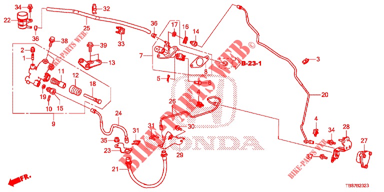 CLUTCH MASTER CYLINDER (DIESEL) (RH) for Honda CIVIC TOURER DIESEL 1.6 EXGT 5 Doors 6 speed manual 2014