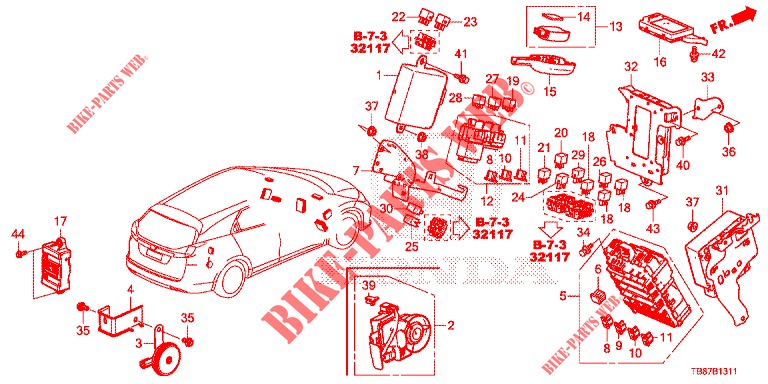 CONTROL UNIT (CABINE) (1) (RH) for Honda CIVIC TOURER DIESEL 1.6 EXGT 5 Doors 6 speed manual 2014
