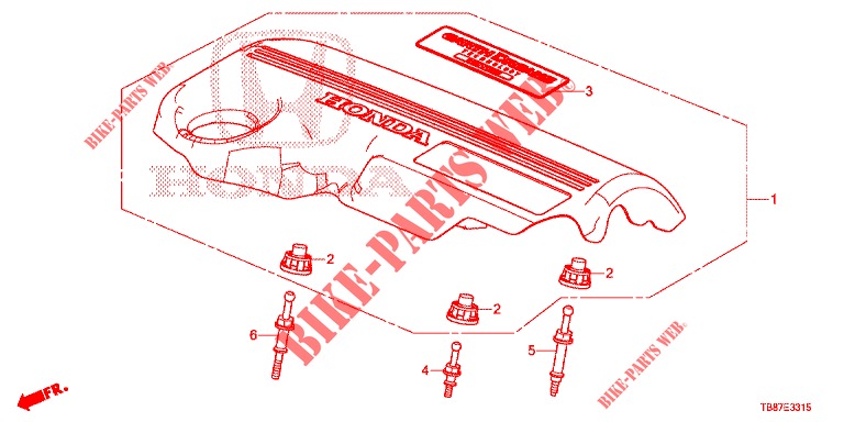ENGINE COVER (DIESEL) for Honda CIVIC TOURER DIESEL 1.6 EXGT 5 Doors 6 speed manual 2014