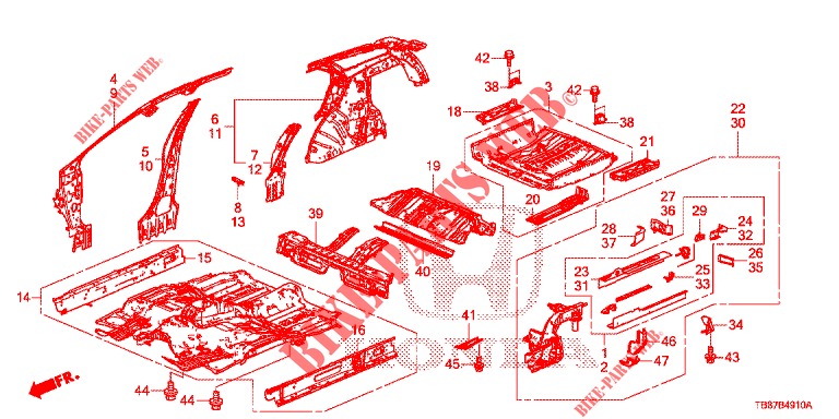FLOOR/INNER PANELS  for Honda CIVIC TOURER DIESEL 1.6 EXGT 5 Doors 6 speed manual 2014