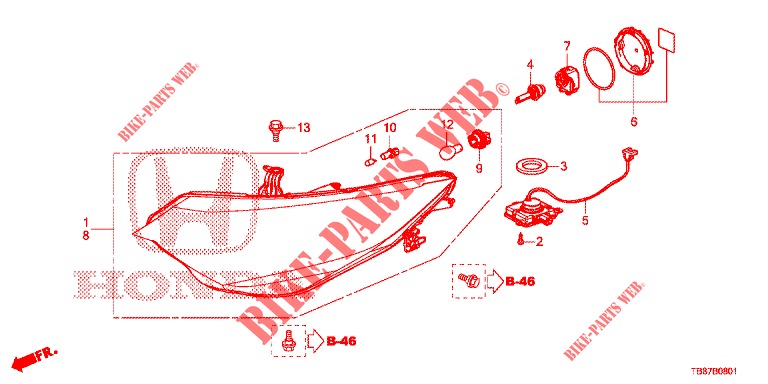 HEADLIGHT (HID) for Honda CIVIC TOURER DIESEL 1.6 EXGT 5 Doors 6 speed manual 2014