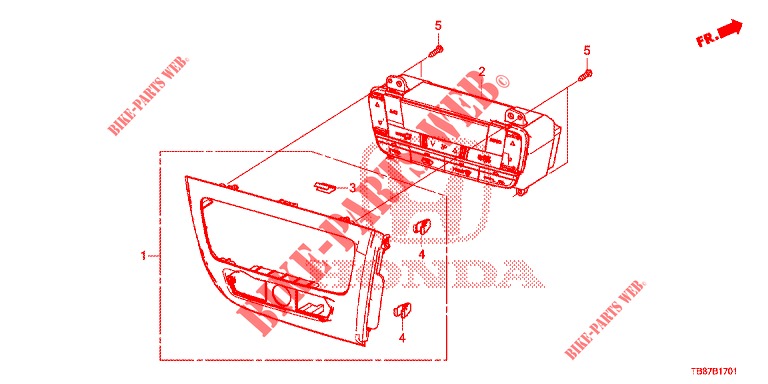 HEATER CONTROL (RH) for Honda CIVIC TOURER DIESEL 1.6 EXGT 5 Doors 6 speed manual 2014