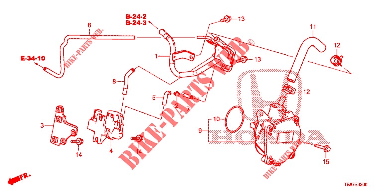 INSTALL PIPE/VACUUM PUMP (DIESEL) for Honda CIVIC TOURER DIESEL 1.6 EXGT 5 Doors 6 speed manual 2014
