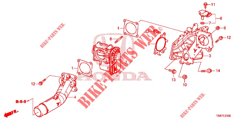 INTAKE FLAP VALVE (DIESEL) for Honda CIVIC TOURER DIESEL 1.6 EXGT 5 Doors 6 speed manual 2014