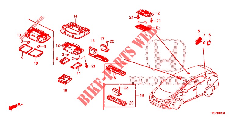 INTERIOR LIGHT  for Honda CIVIC TOURER DIESEL 1.6 EXGT 5 Doors 6 speed manual 2014