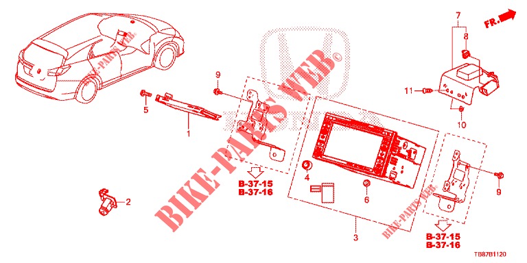 NAVI ATTACHMENT KIT  for Honda CIVIC TOURER DIESEL 1.6 EXGT 5 Doors 6 speed manual 2014