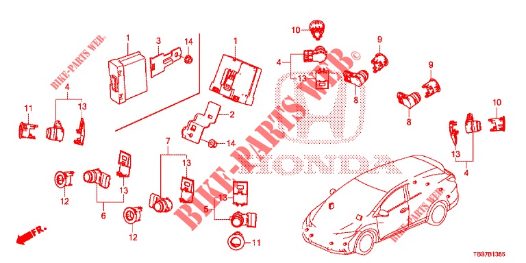PARKING SENSOR  for Honda CIVIC TOURER DIESEL 1.6 EXGT 5 Doors 6 speed manual 2014
