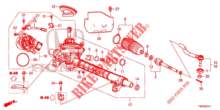 P.S. GEAR BOX (RH) for Honda CIVIC TOURER DIESEL 1.6 EXGT 5 Doors 6 speed manual 2014