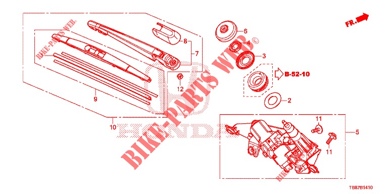 REAR WINDSHIELD WIPER  for Honda CIVIC TOURER DIESEL 1.6 EXGT 5 Doors 6 speed manual 2014