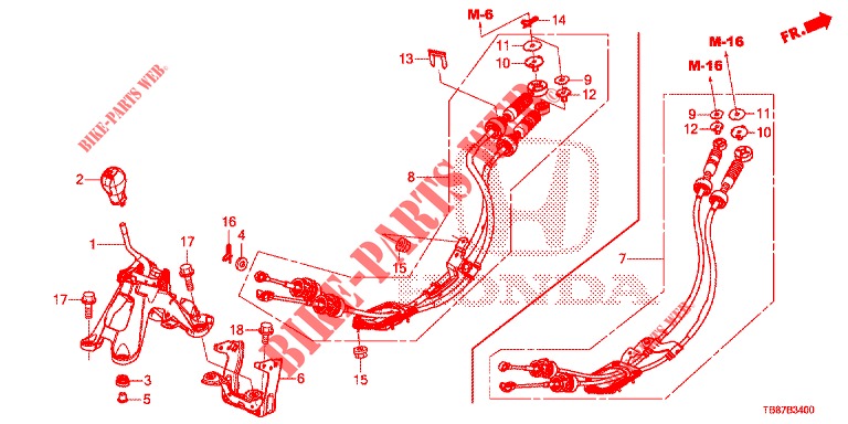 SELECT LEVER (HMT)  for Honda CIVIC TOURER DIESEL 1.6 EXGT 5 Doors 6 speed manual 2014