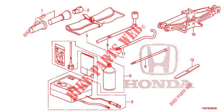 TOOLS/JACK  for Honda CIVIC TOURER DIESEL 1.6 EXGT 5 Doors 6 speed manual 2014
