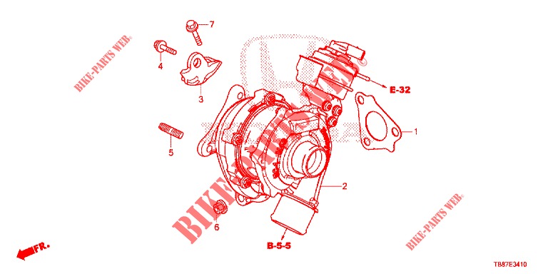 TURBOCHARGER SYSTEM (DIESEL) for Honda CIVIC TOURER DIESEL 1.6 EXGT 5 Doors 6 speed manual 2014