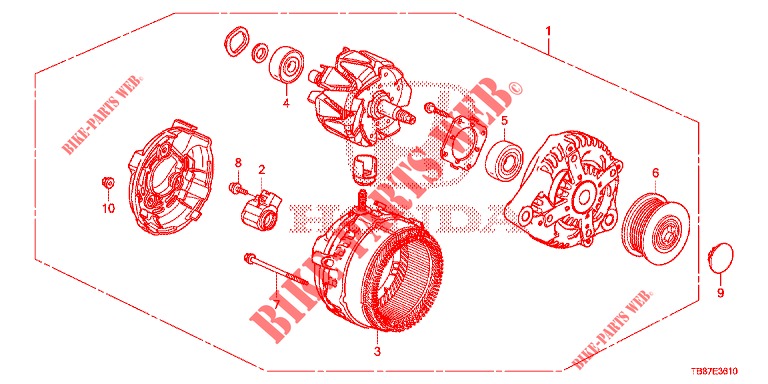 ALTERNATOR (DIESEL) (DENSO) for Honda CIVIC TOURER DIESEL 1.6 LIFESTYLE 5 Doors 6 speed manual 2014