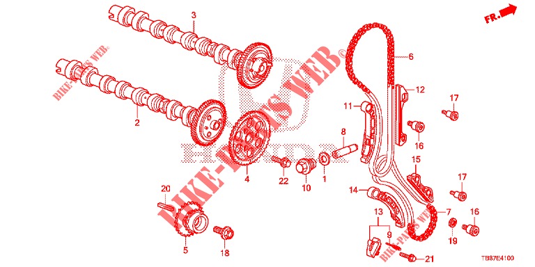 CAMSHAFT/CAM CHAIN (DIESEL) for Honda CIVIC TOURER DIESEL 1.6 LIFESTYLE 5 Doors 6 speed manual 2014