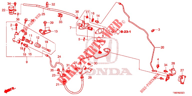 CLUTCH MASTER CYLINDER (DIESEL) (RH) for Honda CIVIC TOURER DIESEL 1.6 LIFESTYLE 5 Doors 6 speed manual 2014