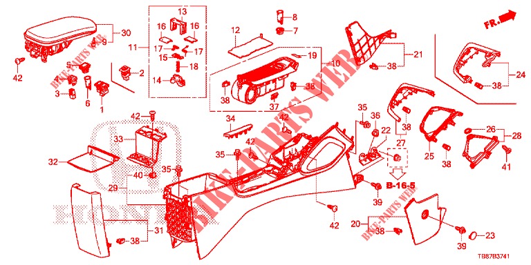 CONSOLE (RH) for Honda CIVIC TOURER DIESEL 1.6 LIFESTYLE 5 Doors 6 speed manual 2014