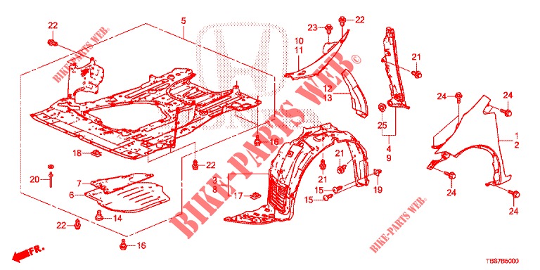 FRONT FENDERS  for Honda CIVIC TOURER DIESEL 1.6 LIFESTYLE 5 Doors 6 speed manual 2014
