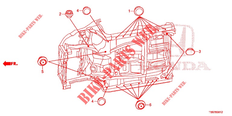 GROMMET (INFERIEUR) for Honda CIVIC TOURER DIESEL 1.6 LIFESTYLE 5 Doors 6 speed manual 2014