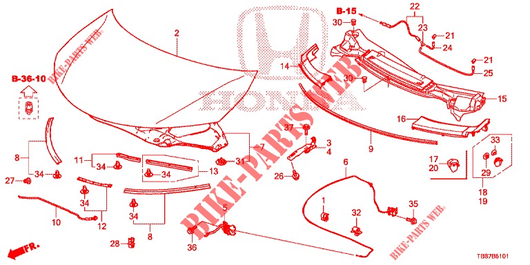 HOOD (RH) for Honda CIVIC TOURER DIESEL 1.6 LIFESTYLE 5 Doors 6 speed manual 2014